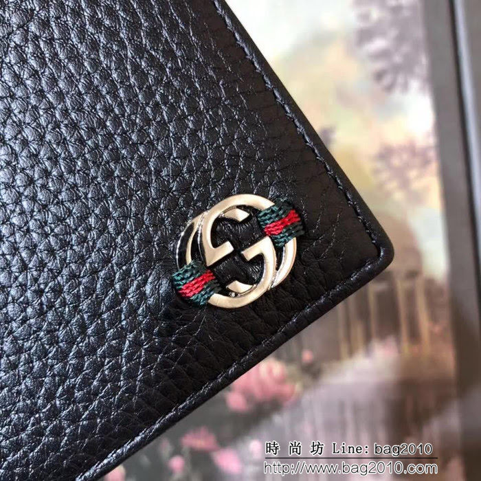 GUCCI古馳 專櫃同步 頭層牛皮 男士雙折皮夾 365464 克甩紋皮 WTG1939